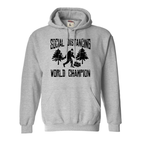 Adult Sasquatch Social Distancing World Champion Bigfoot Sweatshirt Hoodie