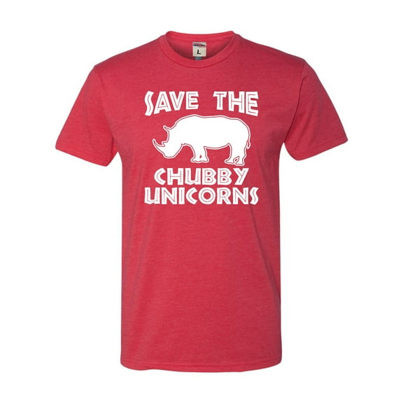 Adult Save The Chubby Unicorns Funny Rhino Deluxe T-Shirt