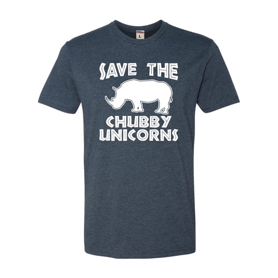Adult Save The Chubby Unicorns Funny Rhino Deluxe T-Shirt