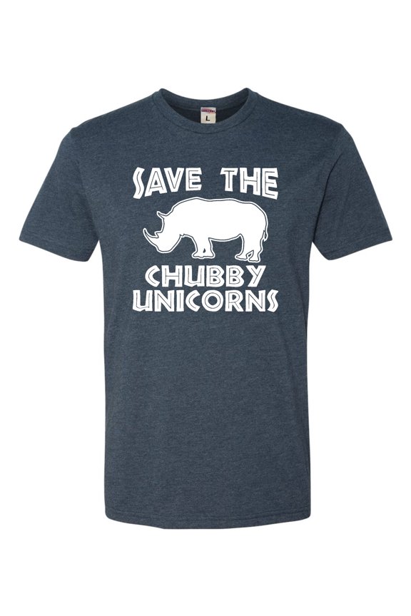 Adult Save The Chubby Unicorns Funny Rhino Deluxe T-Shirt