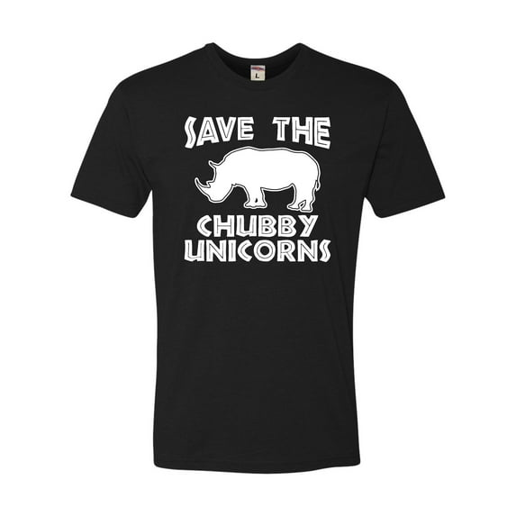 Adult Save The Chubby Unicorns Funny Rhino Deluxe T-Shirt