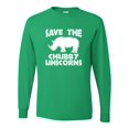 thumbnail image 1 of Adult Save The Chubby Unicorns Funny Rhino Long Sleeve T-Shirt, 1 of 1