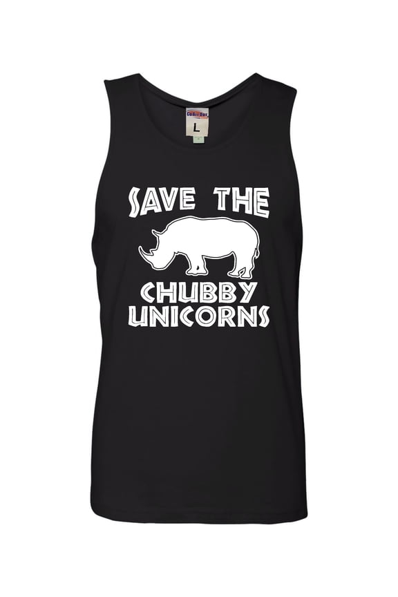 Adult Save The Chubby Unicorns Funny Rhino Sleeveless Tank Top Cotton T-Shirt