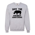 thumbnail image 1 of Adult Save The Chubby Unicorns Funny Rhino Sweatshirt Crewneck, 1 of 1