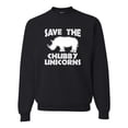 thumbnail image 1 of Adult Save The Chubby Unicorns Funny Rhino Sweatshirt Crewneck, 1 of 1