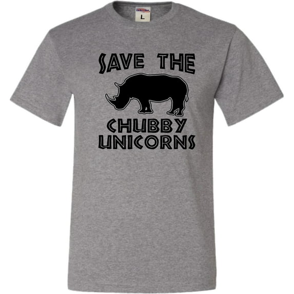 Adult Save The Chubby Unicorns Funny Rhino T-Shirt