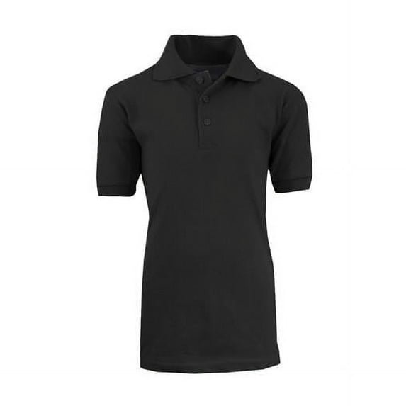 Adult School Uniform Mens Polo Shirt - Black, Medium - Case of 36