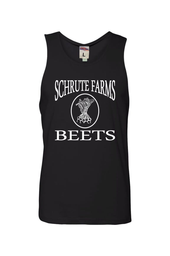 Adult Schrute Farms Beets Sleeveless Tank Top Cotton T-Shirt