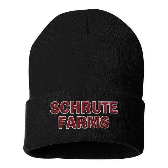 Adult Schrute Farms Embroidered Cuffed Knit Beanie Cap