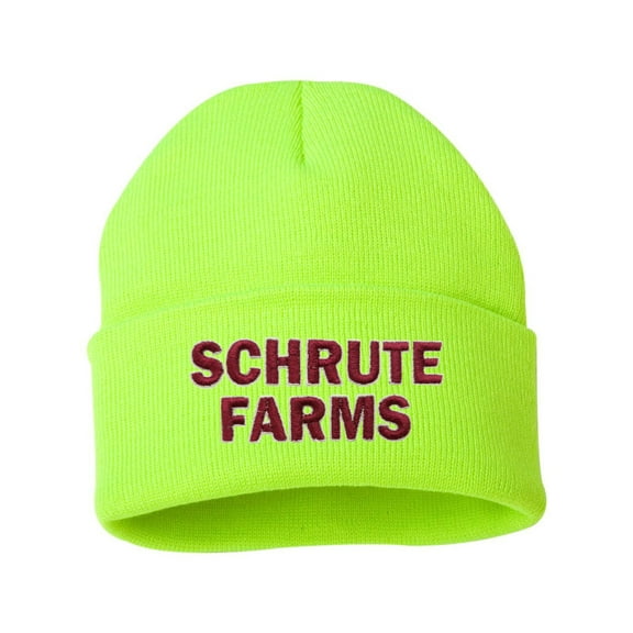 Adult Schrute Farms Embroidered Cuffed Knit Beanie Cap