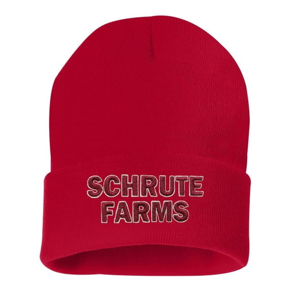 Adult Schrute Farms Embroidered Cuffed Knit Beanie Cap