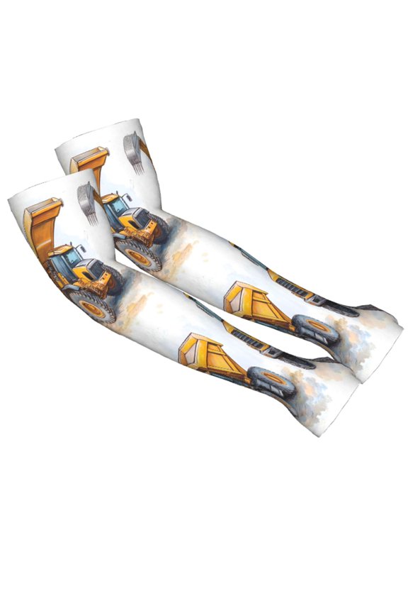 Adult Seamless Ice Sleeves Cooling Arm Sleeves 4-Way Stretch Uv Protection Outdoor Sleeves Volleyball Running Hiking Thumb Style Construction Vehicles