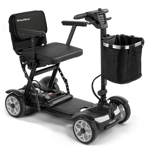 Adult & Senior-Friendly Portable Electric Scooter - Lightweight Folding Mobility Scooter (47lbs), 24V 270W Removable Lithium Battery, Included Storage Basket & Charger