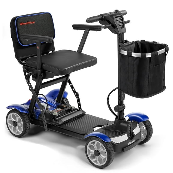 Adult & Senior-Friendly Portable Electric Scooter - Lightweight Folding Mobility Scooter (47lbs), 24V 270W Removable Lithium Battery, Included Storage Basket & Charger