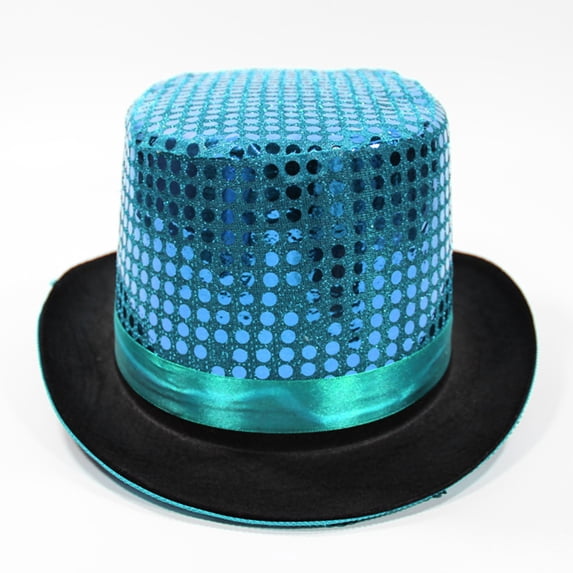 Adult Sequin Top Hat Glitter Magician Costume Top Hat Shiny Party Hat for Halloween New Year Cosplay Costume Accessory for Men Women,1pack