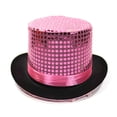 thumbnail image 1 of Adult Sequin Top Hat Glitter Magician Costume Top Hat Shiny Party Hat for Halloween New Year Cosplay Costume Accessory for Men Women,1pack, 1 of 2
