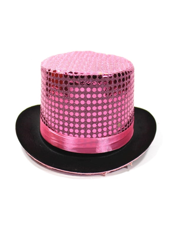 Adult Sequin Top Hat Glitter Magician Costume Top Hat Shiny Party Hat for Halloween New Year Cosplay Costume Accessory for Men Women,1pack