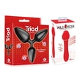 thumbnail image 1 of Adult Sex Toy Bundle of Triad 3 Way Butt Plug, Smooth and Icon Brands Wild Rose Rechargeable Silicone Suction + Vibrator - Red, 1 of 5