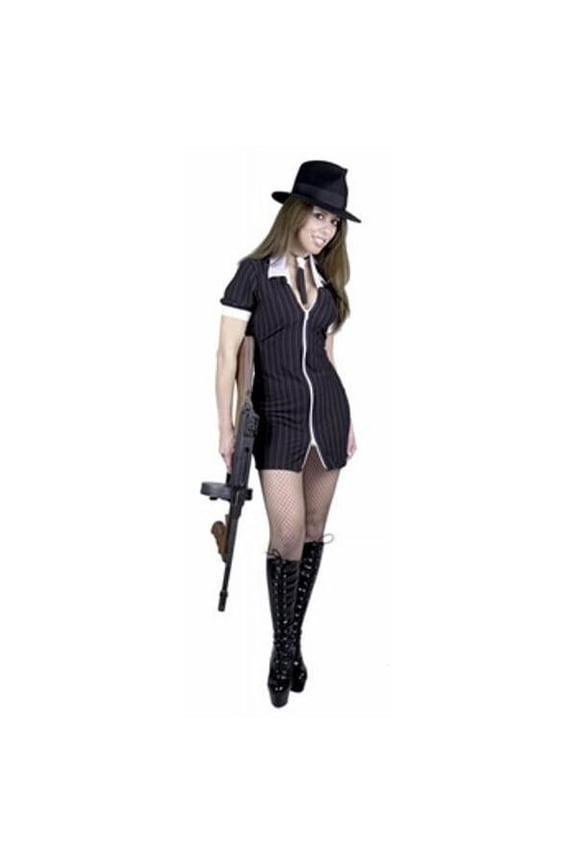 Adult Sexy Black/White Gangster Moll Costume