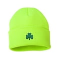 thumbnail image 1 of Adult Shamrock St. Patrick's Day Embroidered Cuffed Knit Beanie Cap, 1 of 1