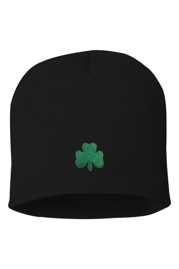 Adult Shamrock St. Patrick's Day Embroidered Knit Beanie Cap