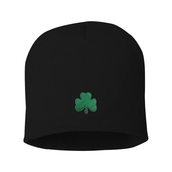 Adult Shamrock St. Patrick's Day Embroidered Knit Beanie Cap