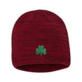 thumbnail image 1 of Adult Shamrock St. Patrick's Day Embroidered Marled Knit Beanie Cap, 1 of 1