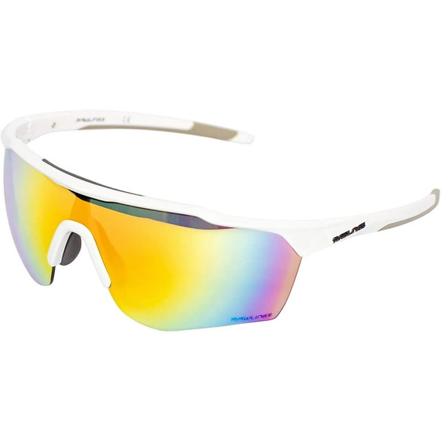 Adult Shield Baseball Sunglasses Lightweight Sports Sun Glasses for Running, Softball, Rowing, Cycling (White/Gray)