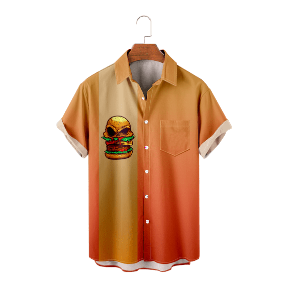 Adult Shirt Food Graphic Prints Colorful Classics Art Print Bowling Shirts for Adult for Daily Wear