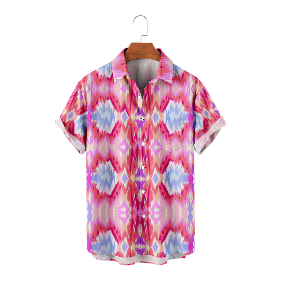 Adult Shirt Traditional Pattern Print Cool Soft Animation Paint Bowling Shirts for Young People for Sports and Travel