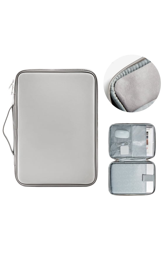 Adult Shockproof Waterproof PU Leather Grey 15.6 inch Laptop Bag, 1-Piece, New