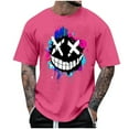thumbnail image 1 of Adult Short Sleeve Crew T Shirts for Men Halloween Patterns Roundneck Short Sleeve Graphic Crew Neck Relaxed T-Shirt (Size:S-5XL), 1 of 4