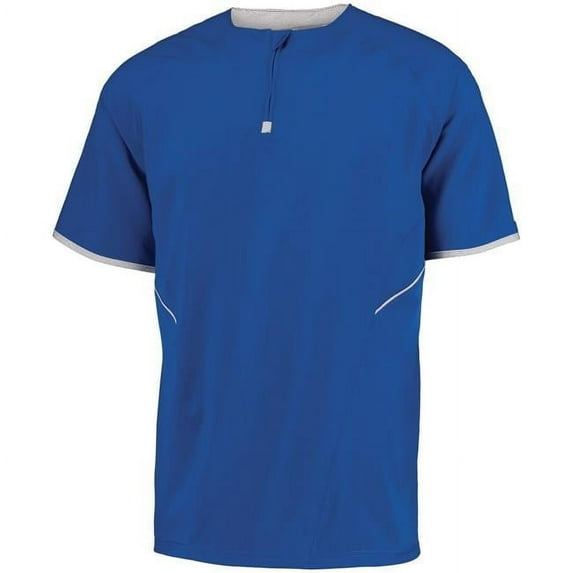 Adult Short Sleeve Pullover, Royal & White - Large