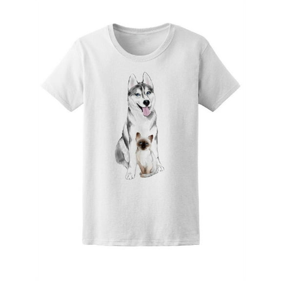 Adult Siberian Husky Dog T-Shirt Women -Image by Shutterstock, Female Large