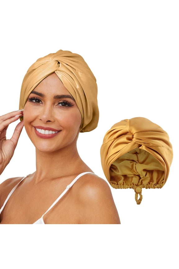 Adult Silk Satin Hair Bonnet for Nighttime Protection, Breathable Sleep Cap for Long Short Natural Hair, Unisex Design for Men and Women