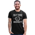 thumbnail image 1 of Adult Silly Goose University Funny Gift Idea Deluxe Soft T-Shirt, 1 of 1