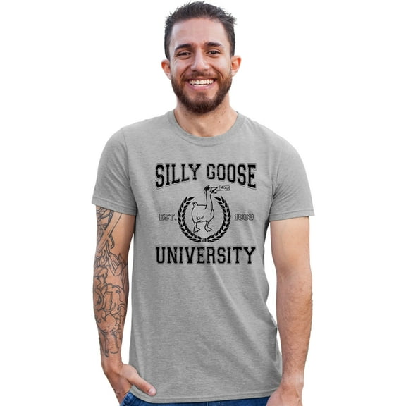 Adult Silly Goose University Funny Gift Idea Deluxe Soft T-Shirt