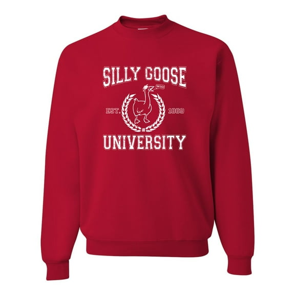 Adult Silly Goose University Funny Gift Idea Sweatshirt Crewneck
