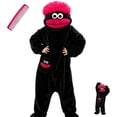 thumbnail image 1 of Adult Silly Onesie Funny Monster Hooded One Piece Loungewear Fleece Pajamas, 1 of 6