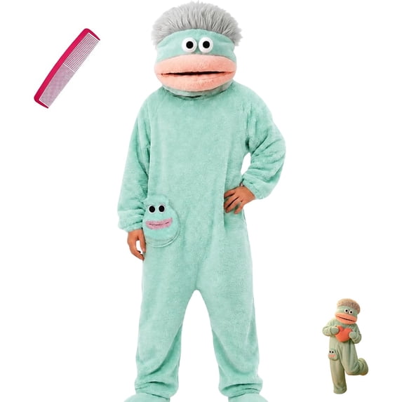 Adult Silly Onesie Funny Monster Hooded One Piece Loungewear Fleece Pajamas