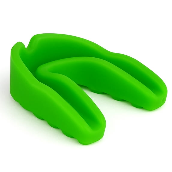Adult Single Mouthpiece with Durable Ventilated Case - Customizable Fit, Boil and Wear Instructions, Solid Construction for Superior Protection, Green