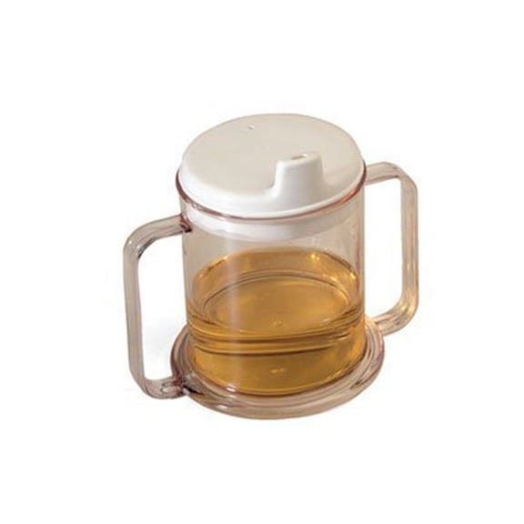 Adult Sippy Cup, Spill Proof Sippy Cup, Dual Handle Drinking Cup, Anti-Overflow Beaker Cup with Two Ergonomic Handles, Transparent Shatter-Resistant Plastic Cup 1Pcs