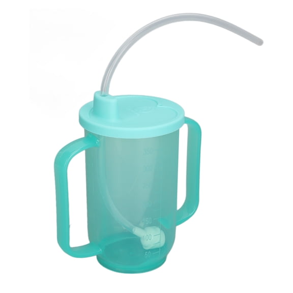 Adult Sippy Cup for Elderly, 350ml Leakproof Drinking Cup with Extended Straw, Heat Resistant Safe Feeding Aid