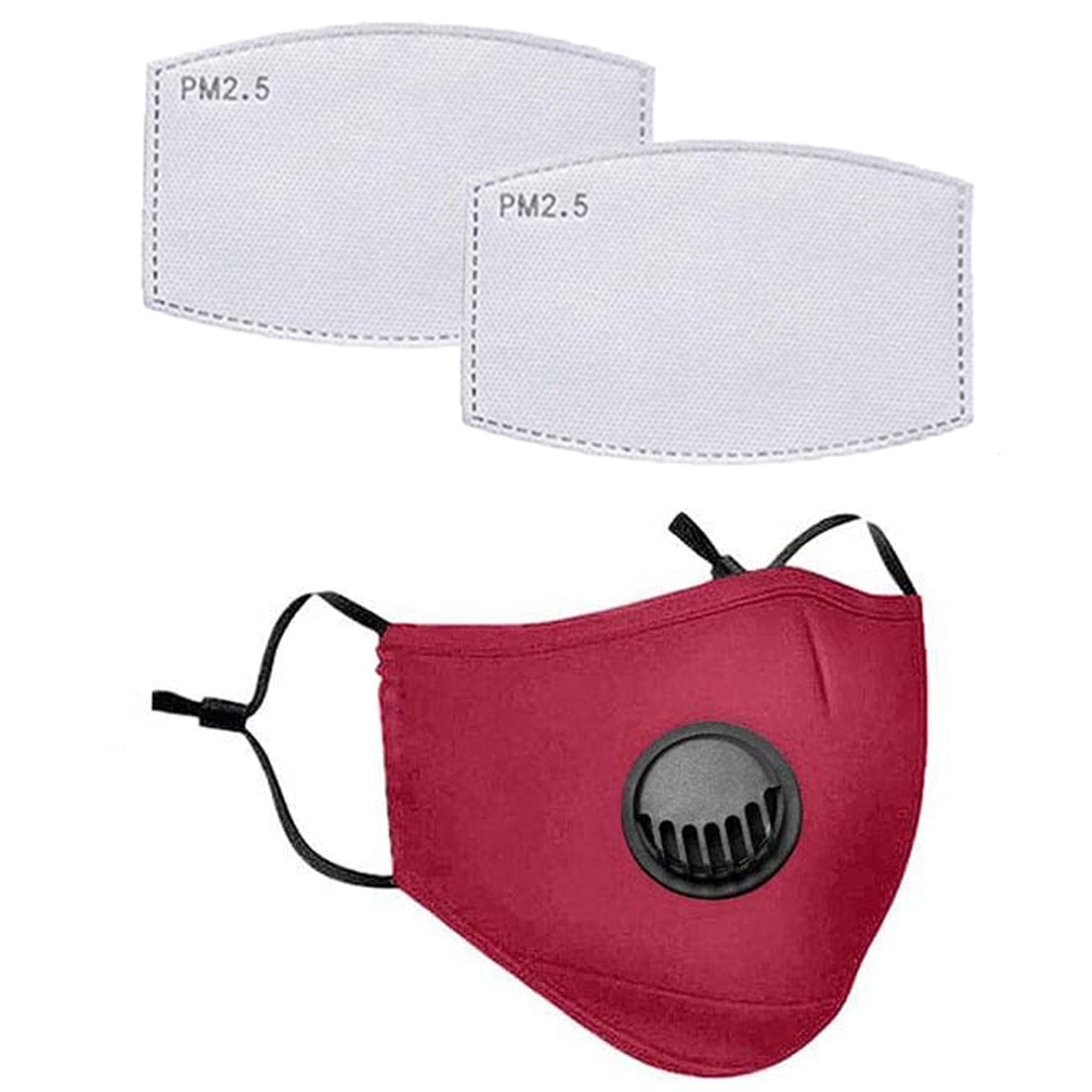 Adult Size Cotton Face Mask Covers with Breathing Valve, Wire Nose ...
