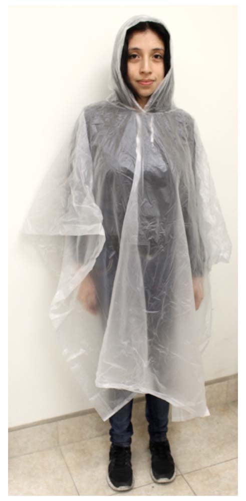 Travel Compact Adult Sized Clear Vinyl Raincoat Portable Poncho with Hood Rainguard RAIN 29050 Walmart