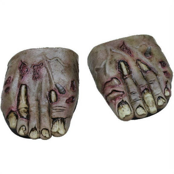 Adult Sized Zombie Rotted Feet Latex Shoe Covers Halloween Costume Accessories
