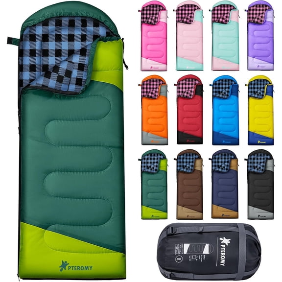 Adult Sleeping Bag Lightweight Machine Washable Water Resistant for Cold Weather 10  F to 45  F 7 ft 2 in