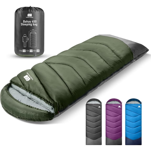 Adult Sleeping Bag for Cold Weather Backpacking and Camping Lightweight Waterproof Compact with Roomy Fit
