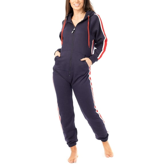 Women Plain Onesies – Fleece One-Piece Hooded Plain Onesie for Women, Zip-up Unisex Playsuit Jumpsuit Pajamas for Adults