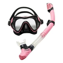 Adult Snorkel Set - 180° Wide View Tempered Glass Mask with Dry Top Snorkel | Anti-Leak Scuba Diving Gear for Swimming, Snorkeling & Ocean Adventures